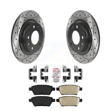Rear Drilled Slot Brake Rotors Ceramic Pad Kit For Ford Fusion Mazda 6 Lincoln MKZ Zephyr KDA-102022
