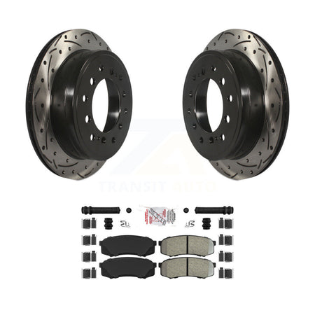 Rear Drill Slot Disc Brake Rotors Semi-Metallic Pad Kit For Toyota 4Runner Lexus GX460 FJ KDA-102032