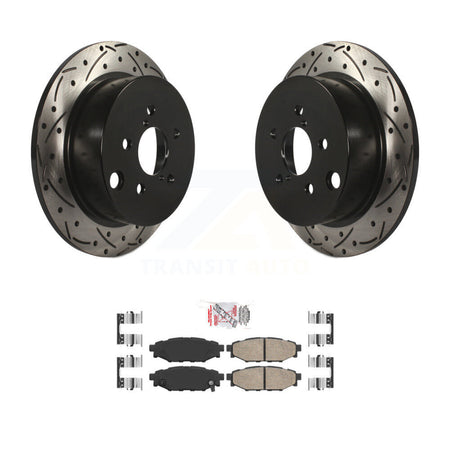 Rear Drill Slot Disc Brake Rotor Ceramic Pad Kit For Subaru Crosstrek Impreza Forester XV KDA-102045