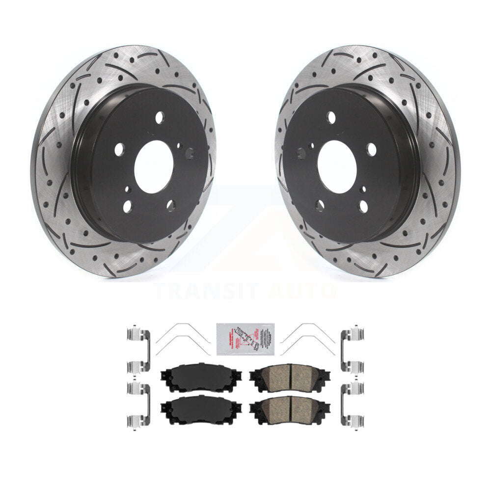 Rear Drill Slot Brake Rotors Ceramic Pad Kit For Toyota RAV4 Camry Lexus C-HR NX300 Cross KDA-102064