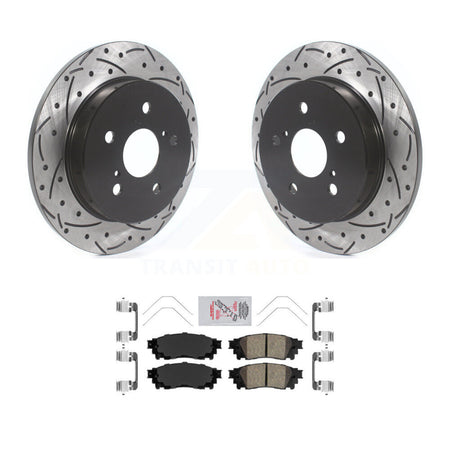 Rear Drill Slot Brake Rotors Ceramic Pad Kit For Toyota RAV4 Camry Lexus C-HR NX300 Cross KDA-102064