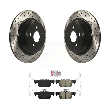 Rear Drilled Slot Brake Rotor Semi-Metallic Pad Kit For Ford Edge Fusion Lincoln Nautilus KDA-102067