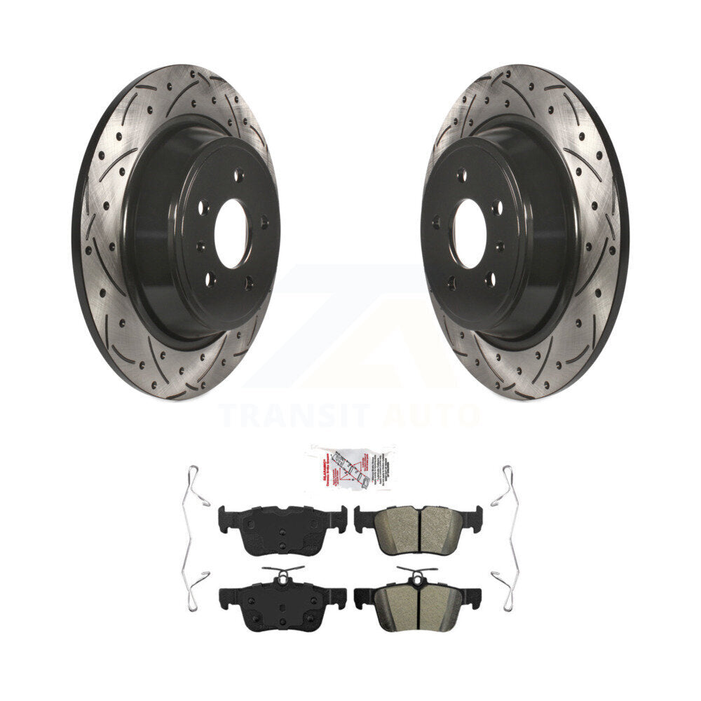Rear Drill Slot Brake Rotors Semi-Metallic Pad Kit For Ford Escape Fusion Lincoln MKC MKX KDA-102070