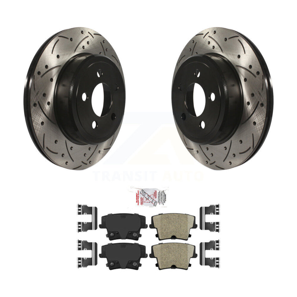 Rear Drilled Slot Brake Rotor & Ceramic Pad Kit For Dodge Charger Chrysler 300 Challenger KDA-102085