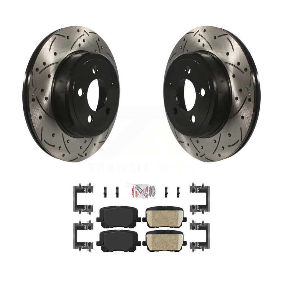 Rear Drill Slot Disc Brake Rotors Ceramic Pad Kit For Dodge Charger Pursuit with RWD 5.7L KDA-102092