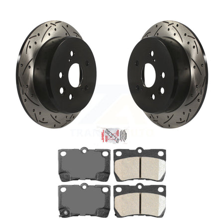 Rear Coated Drilled Slotted Disc Brake Rotors And Ceramic Pads Kit For Lexus IS250 KDA-102099