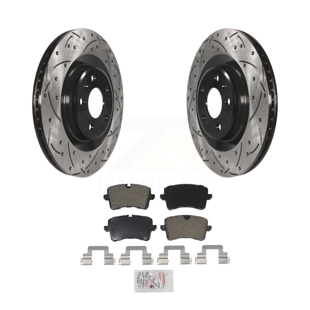 Rear Drill Slot Brake Rotor Semi-Metallic Pad Kit For Audi Porsche Macan A6 Quattro A7 A8 KDA-102112