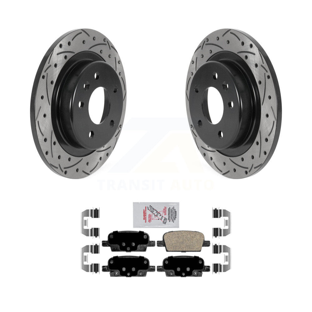 Rear Coated Drilled Slotted Disc Brake Rotors And Ceramic Pads Kit For Chevrolet Malibu KDA-102122
