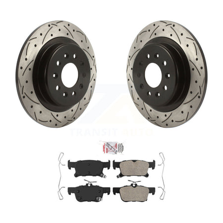 Rear Coated Drilled Slotted Disc Brake Rotors And Ceramic Pads Kit For Buick Envision KDA-102126