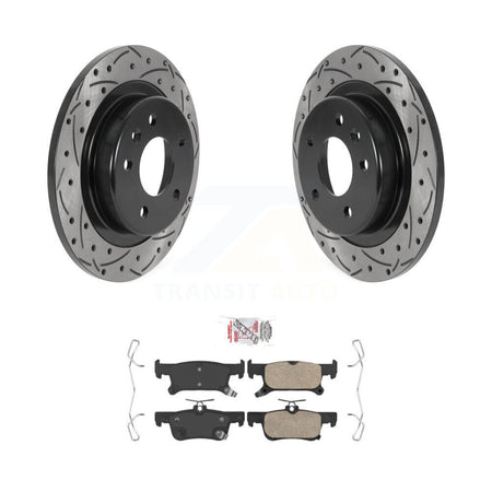 Rear Coated Drilled Slotted Disc Brake Rotors And Ceramic Pads Kit For Buick Envision KDA-102128