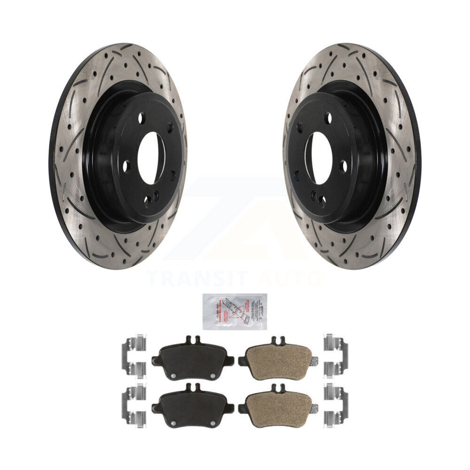 Rear Drill Slot Brake Rotors Semi-Metallic Pad Kit For Mercedes-Benz GLA250 CLA250 B250 B KDA-102138