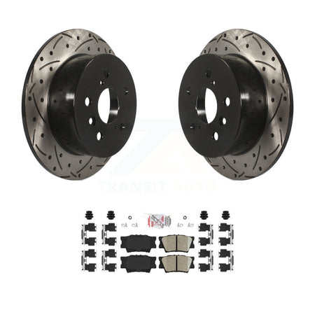 Rear Drilled Slot Brake Rotors Ceramic Pad Kit For Toyota Camry Lexus ES350 Avalon ES300h KDA-102144