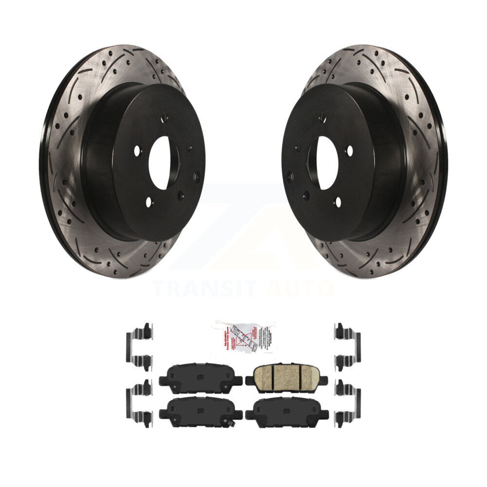 Rear Drilled Slot Brake Rotors Ceramic Pad Kit For Nissan Murano INFINITI Pathfinder QX60 KDA-102152