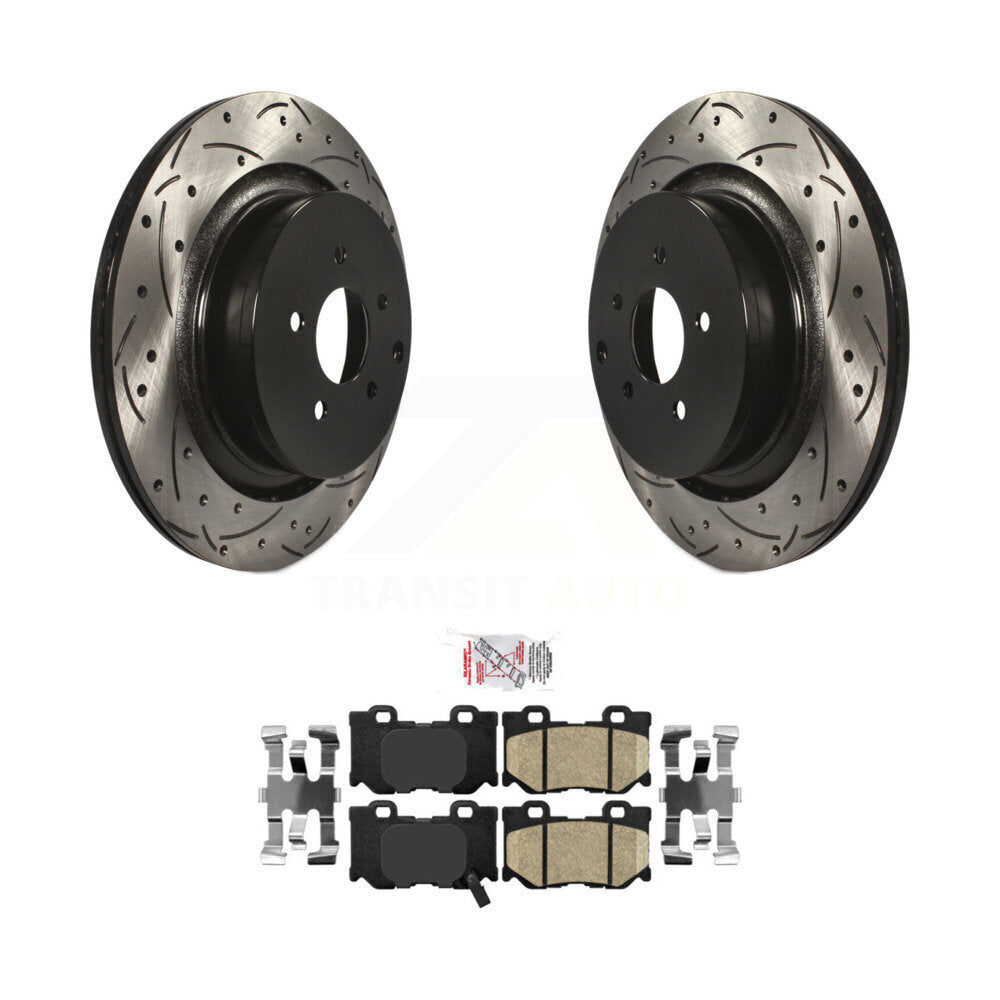 Rear Drilled Slot Brake Rotor Ceramic Pad Kit For INFINITI Q50 Q60 M37 FX50 QX70 Q70 Q70L KDA-102153