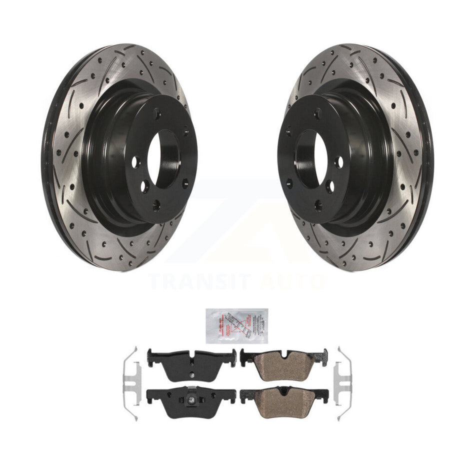Rear Drill Slot Brake Rotor Semi-Metallic Pad Kit For BMW 230i xDrive 228i 328i 320i 428i KDA-102169