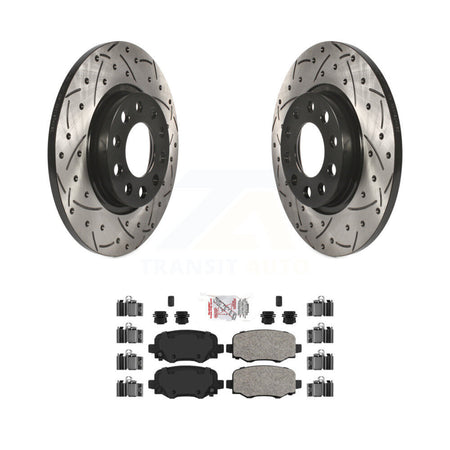 Rear Coated Drilled Slot Disc Brake Rotors Ceramic Pad Kit For Jeep Cherokee Chrysler 200 KDA-102183