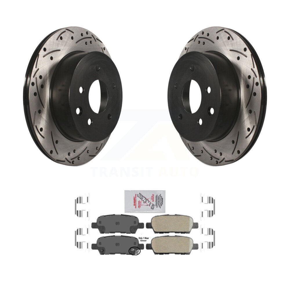 Rear Drill Slot Brake Rotors Ceramic Pad Kit For Nissan Rogue Sport Qashqai LEAF Juke G35 KDA-102201