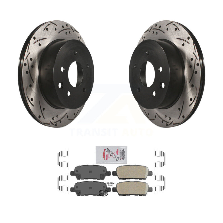 Rear Drill Slot Brake Rotors Ceramic Pad Kit For Nissan Rogue Sport Qashqai LEAF Juke G35 KDA-102201