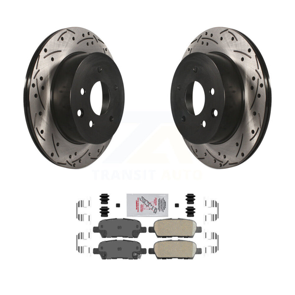 Rear Drill Slot Brake Rotors Ceramic Pad Kit For Nissan Rogue Sport Qashqai LEAF Juke G35 KDA-102202