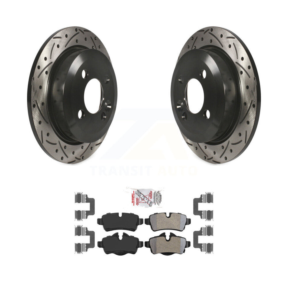 Rear Coated Drilled Slotted Disc Brake Rotors And Semi-Metallic Pads Kit For Mini Cooper KDA-102247