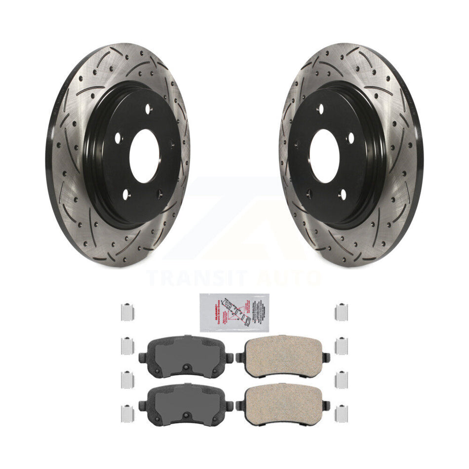 Rear Drill Slot Brake Rotor Ceramic Pad Kit For Dodge Grand Caravan Journey Chrysler Town KDA-102252