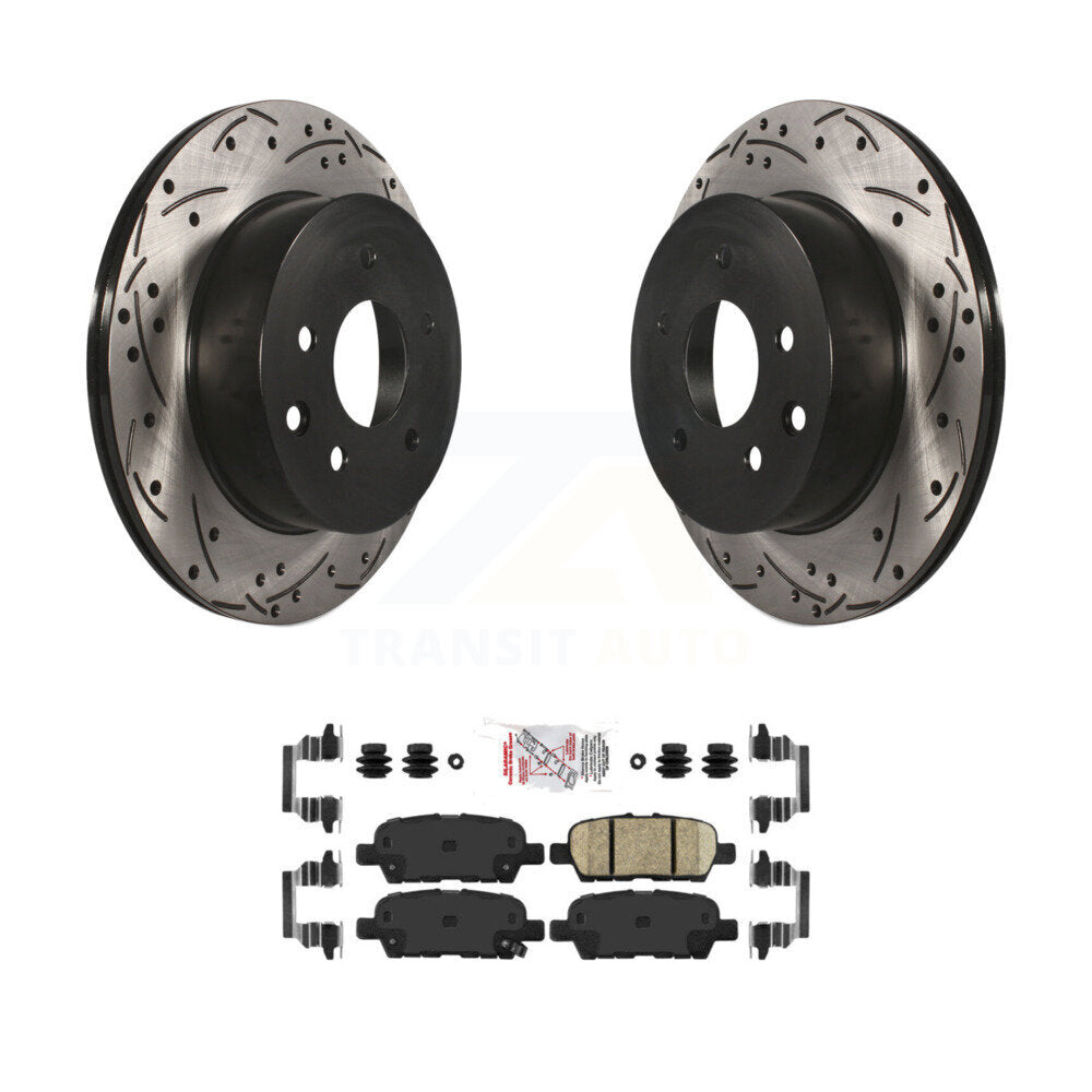 Rear Drill Slot Brake Rotors Ceramic Pad Kit For Nissan Rogue Sport Qashqai LEAF Juke G35 KDA-102256