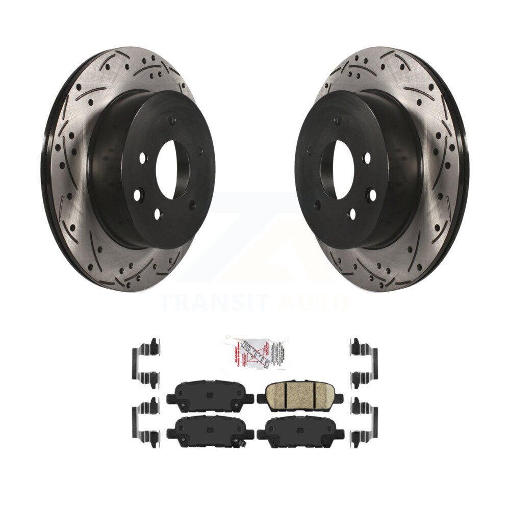 Rear Drill Slot Brake Rotors Ceramic Pad Kit For Nissan Rogue Sport Qashqai LEAF Juke G35 KDA-102257