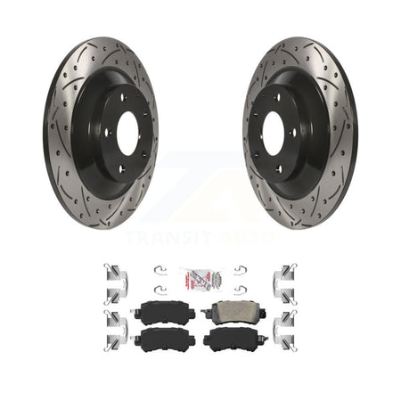 Rear Coated Drilled Slotted Disc Brake Rotor And Ceramic Pad Kit For 2013-2015 Mazda CX-5 KDA-102263