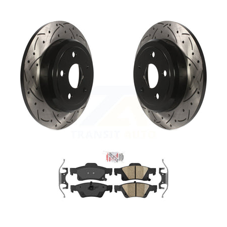 Rear Drilled Slot Disc Brake Rotors Ceramic Pad Kit For Dodge Durango Jeep Grand Cherokee KDA-102265