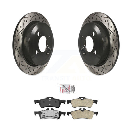 Rear Coated Drilled Slotted Disc Brake Rotors And Ceramic Pads Kit For Mini Cooper KDA-102280