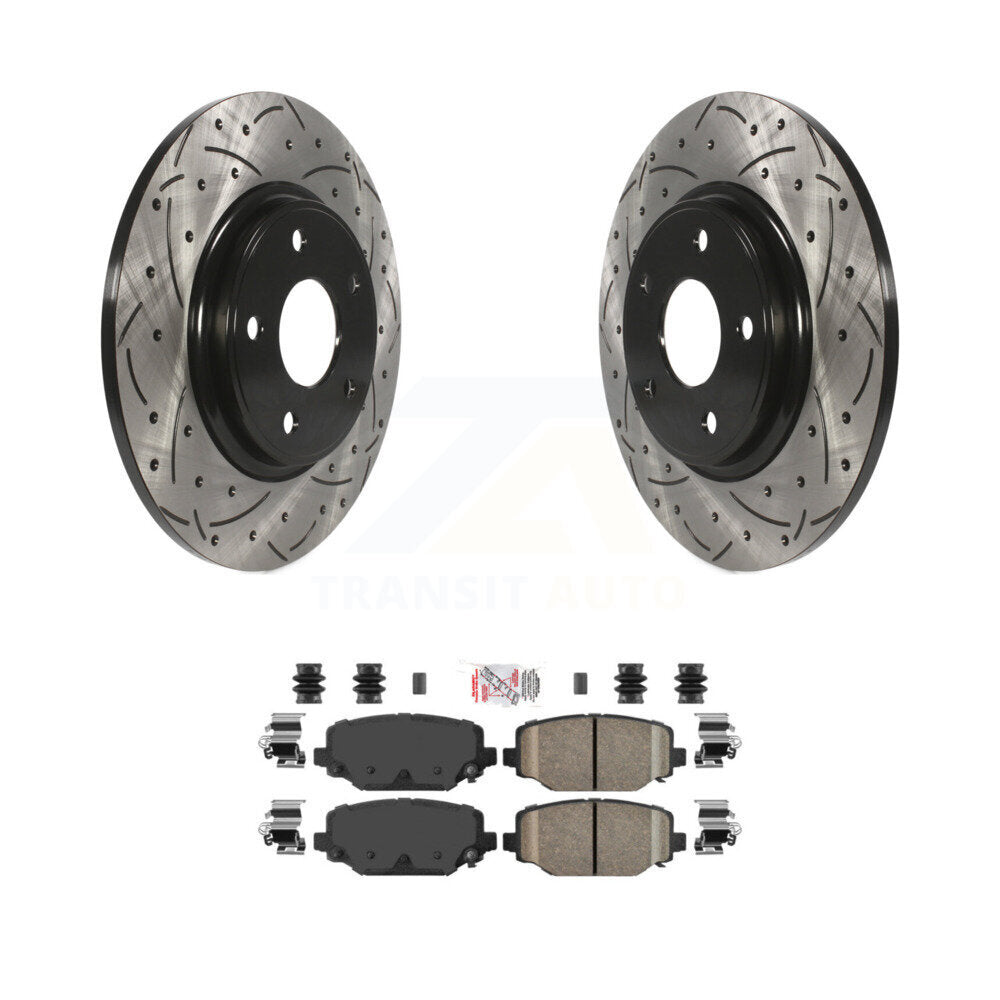 Rear Drill Slot Brake Rotor Ceramic Pad Kit For Dodge Grand Caravan Journey Chrysler Town KDA-102286