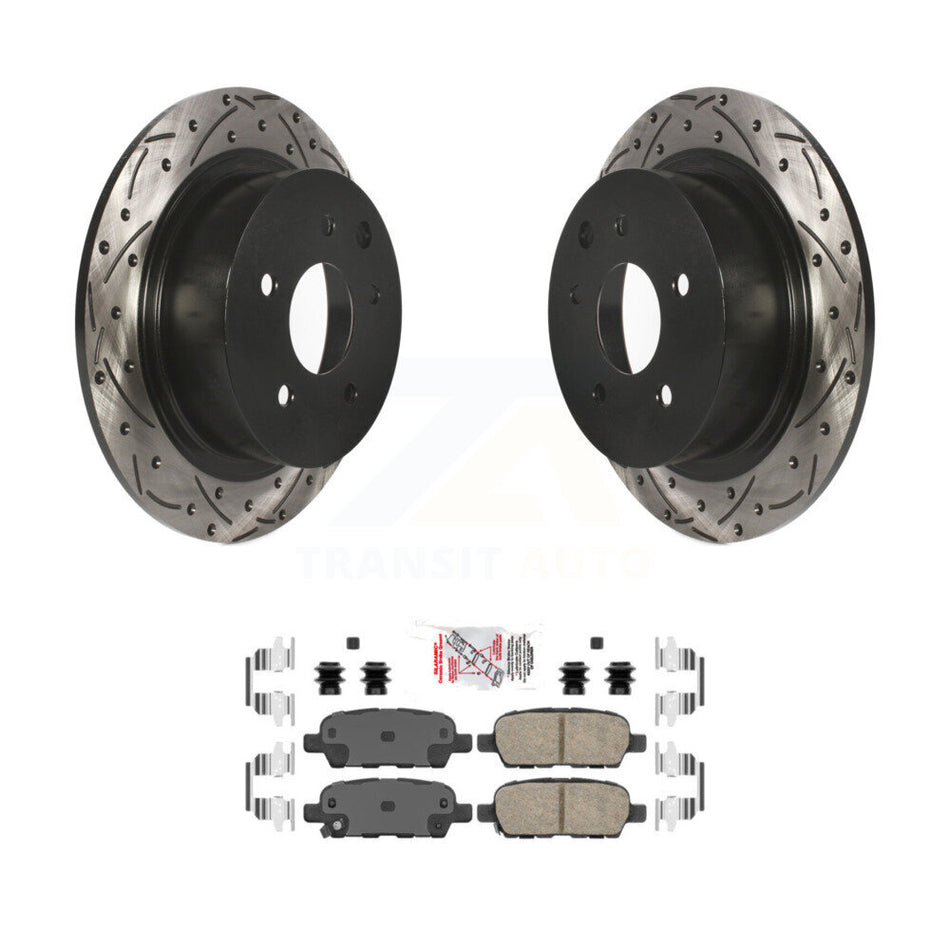 Rear Coated Drilled Slotted Disc Brake Rotor And Ceramic Pad Kit For Nissan Sentra Altima KDA-102304
