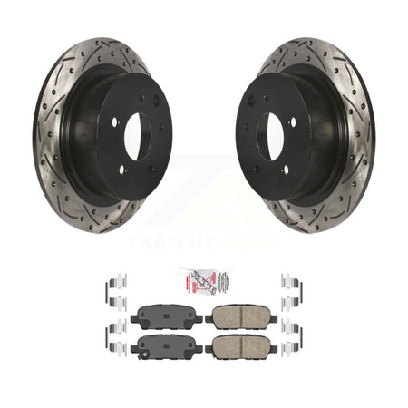 Rear Coated Drilled Slotted Disc Brake Rotor And Ceramic Pad Kit For Nissan Sentra Altima KDA-102305