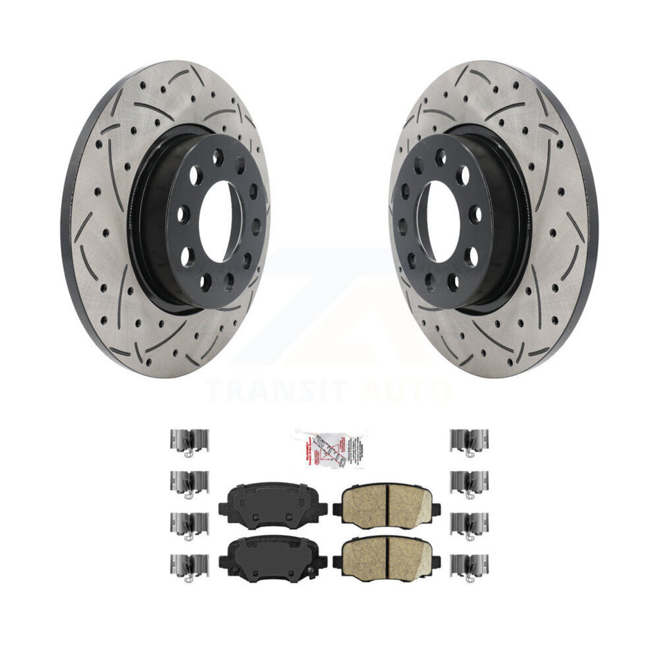 Rear Drill Slot Disc Brake Rotor Ceramic Pad Kit For Jeep Renegade Dodge Hornet Fiat 500X KDA-102308