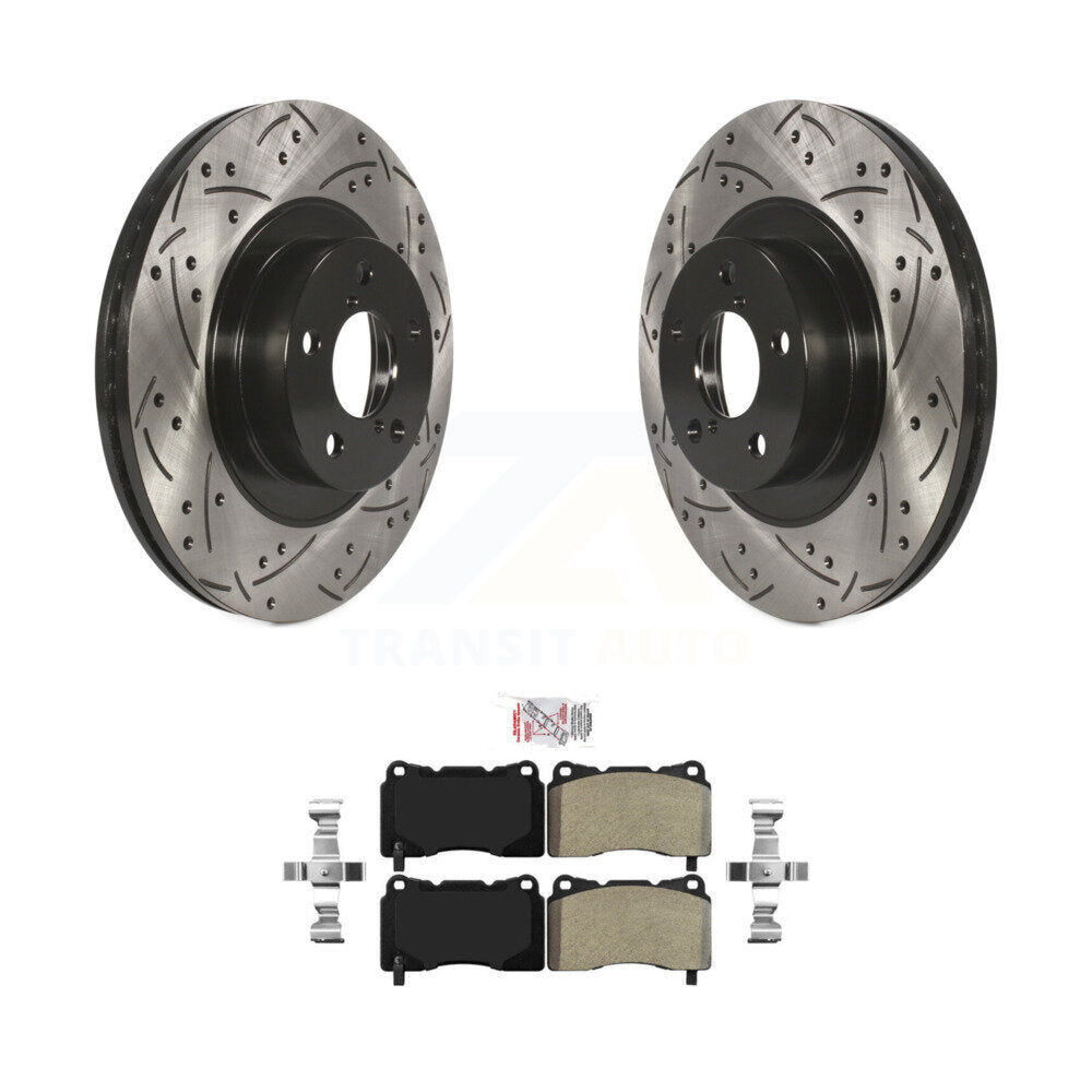 Front Drill Slot Brake Rotor Semi-Metallic Pad Kit For 2019 Toyota 86 TRD Special Edition KDA-102351