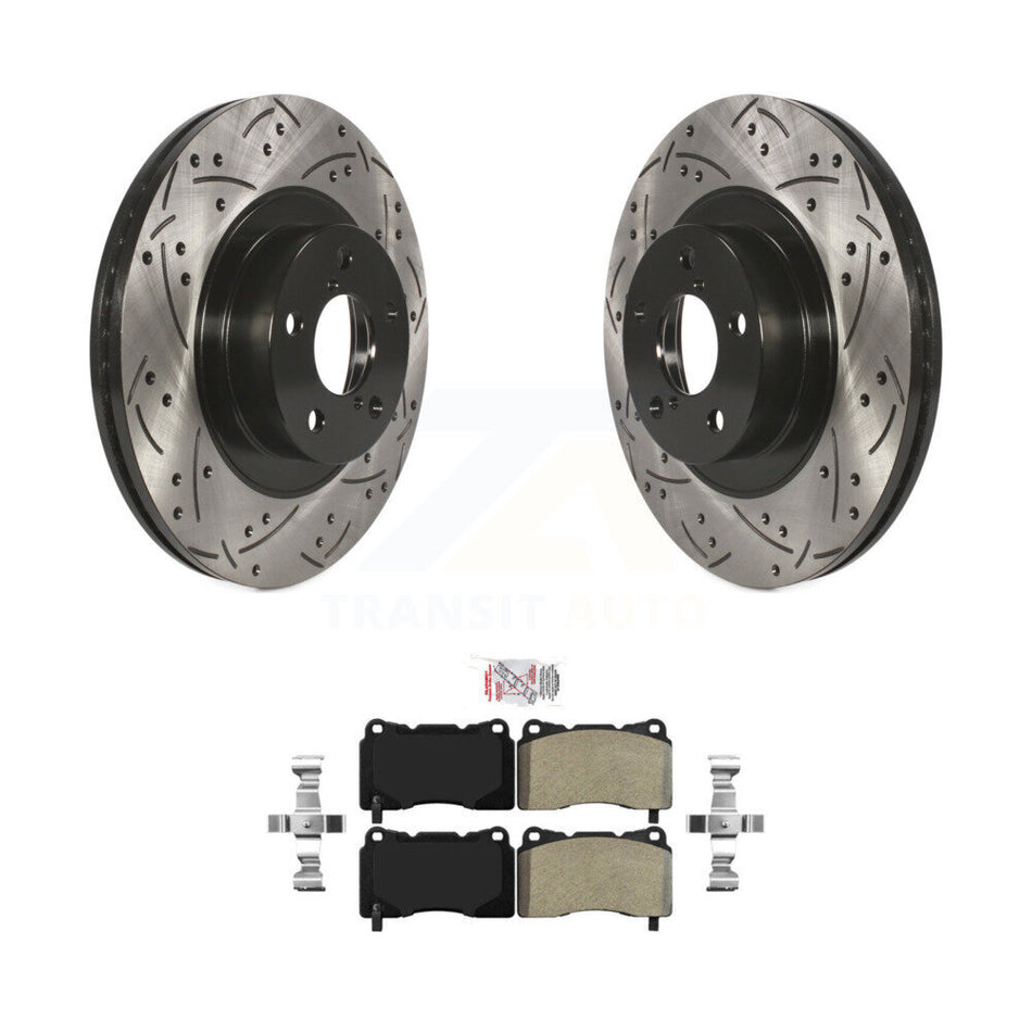 Front Drill Slot Brake Rotor Semi-Metallic Pad Kit For 2019 Toyota 86 TRD Special Edition KDA-102351