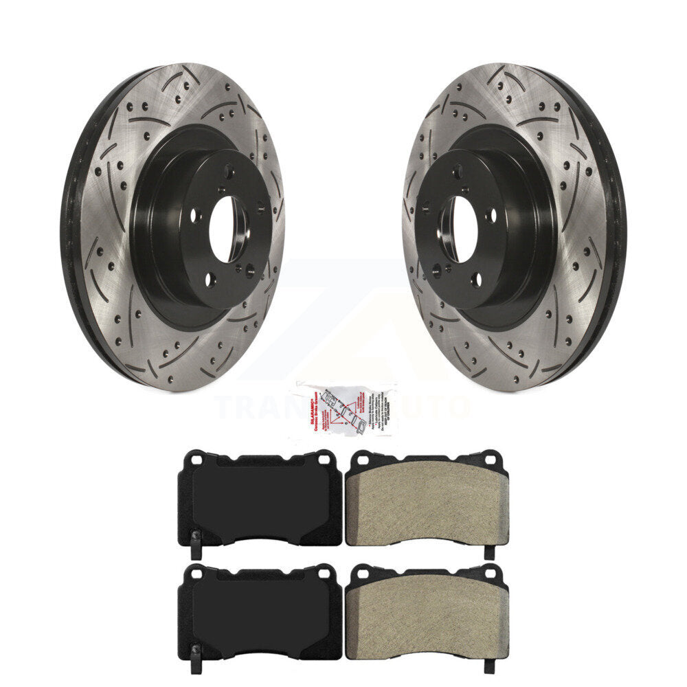 Front Drill Slot Brake Rotor Semi-Metallic Pad Kit For 2019 Toyota 86 TRD Special Edition KDA-102352