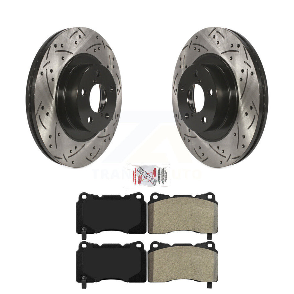 Front Drill Slot Brake Rotor Semi-Metallic Pad Kit For 2019 Toyota 86 TRD Special Edition KDA-102352