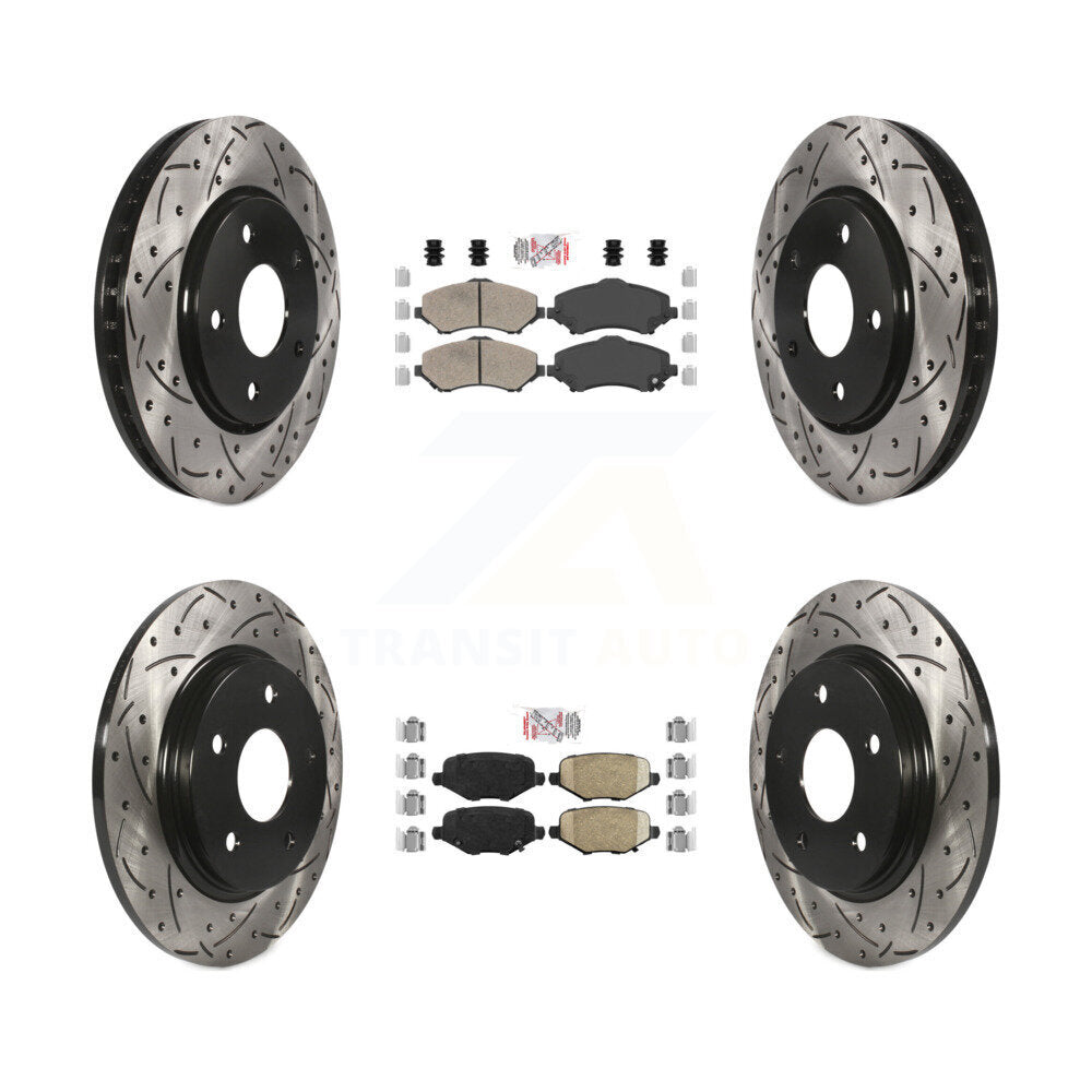Front Rear Ceramic Pad Drill Slot Brake Rotor Kit For Dodge Grand Caravan Chrysler Town & KDA-102395