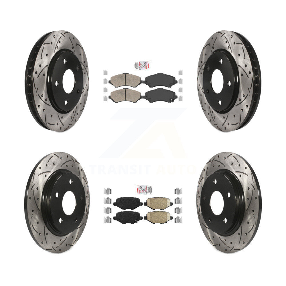 Front Rear Ceramic Pad Drill Slot Brake Rotor Kit For Dodge Grand Caravan Chrysler Town & KDA-102397