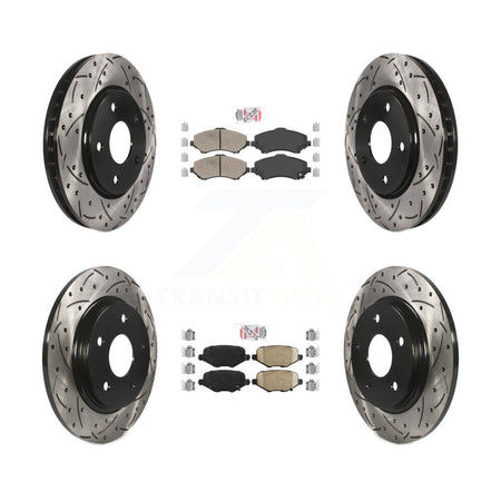 Front Rear Ceramic Pad Drill Slot Brake Rotor Kit For Dodge Grand Caravan Chrysler Town & KDA-102397