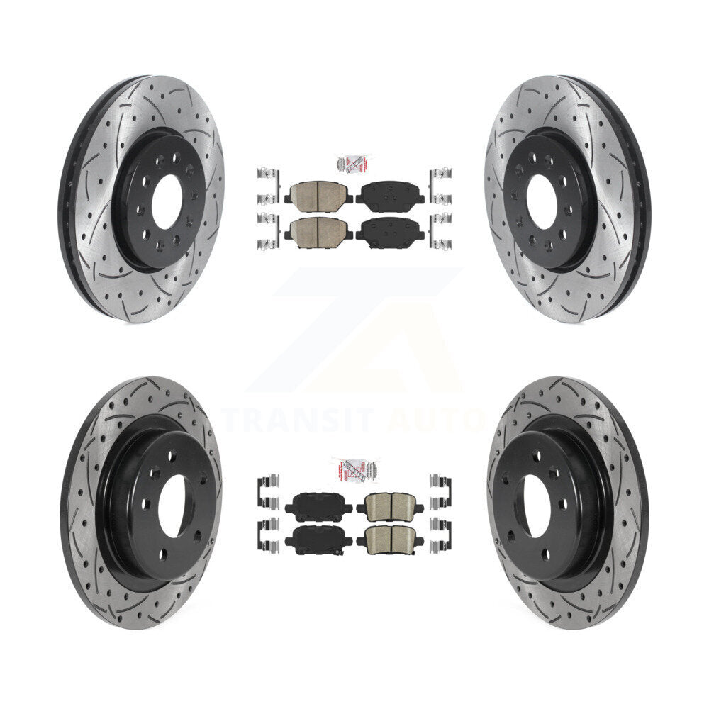 Front Rear Ceramic Pad Drill Slot Brake Rotor Kit For Chevrolet Equinox GMC Terrain Buick KDA-102438