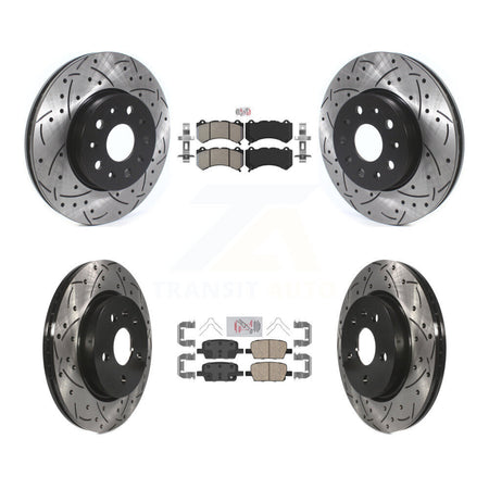 Front Semi-Metallic Rear Ceramic Pad Drill Slot Disc Brake Rotor Kit For Chevrolet Camaro KDA-102440