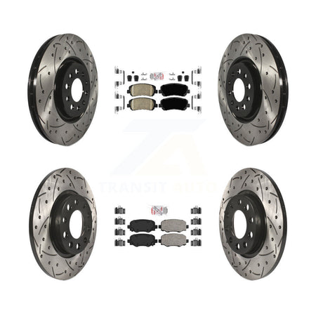 Front Rear Ceramic Pads And Coated Drilled Slotted Disc Brake Rotors Kit For Chrysler 200 KDA-102444