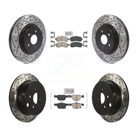 Front Rear Ceramic Pad & Coated Drilled Slotted Disc Brake Rotor Kit For Subaru Crosstrek KDA-102455