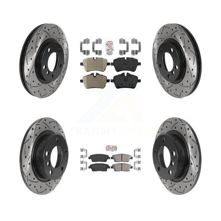Front Semi-Metallic Rear Ceramic Pad Drilled Slot Brake Rotor Kit For Mini Cooper Paceman KDA-102493
