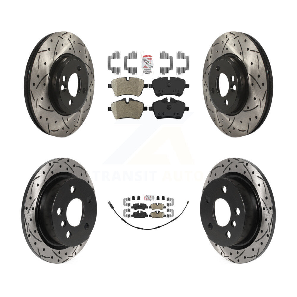 Front Semi-Metallic Rear Ceramic Pad Drill Slot Brake Rotor Kit For Mini Cooper 2.0L/1.5L KDA-102494