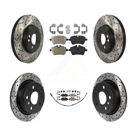Front Semi-Metallic Rear Ceramic Pad Drill Slot Brake Rotor Kit For Mini Cooper 2.0L/1.5L KDA-102494