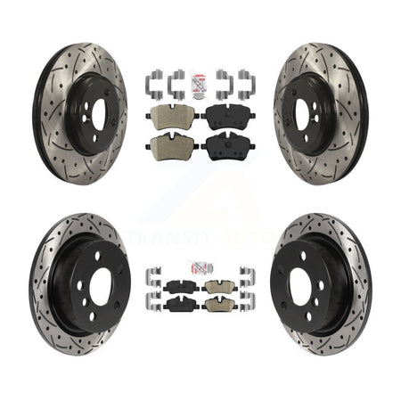 Front Semi-Metallic Rear Ceramic Pad Drill Slot Brake Rotor Kit For Mini Cooper 2.0L/1.5L KDA-102496