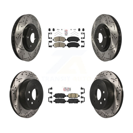 Front Rear Ceramic Pad Drill Slot Disc Brake Rotor Kit For 2014-2017 Nissan Juke Nismo RS KDA-102525